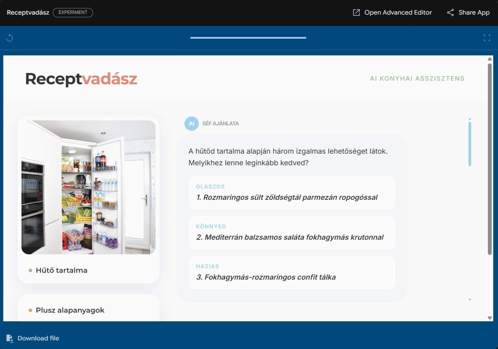 Kepernyokep 2026 02 05 192219 Így készíts mini appot a Geminivel. Útmutató lépésről lépésre