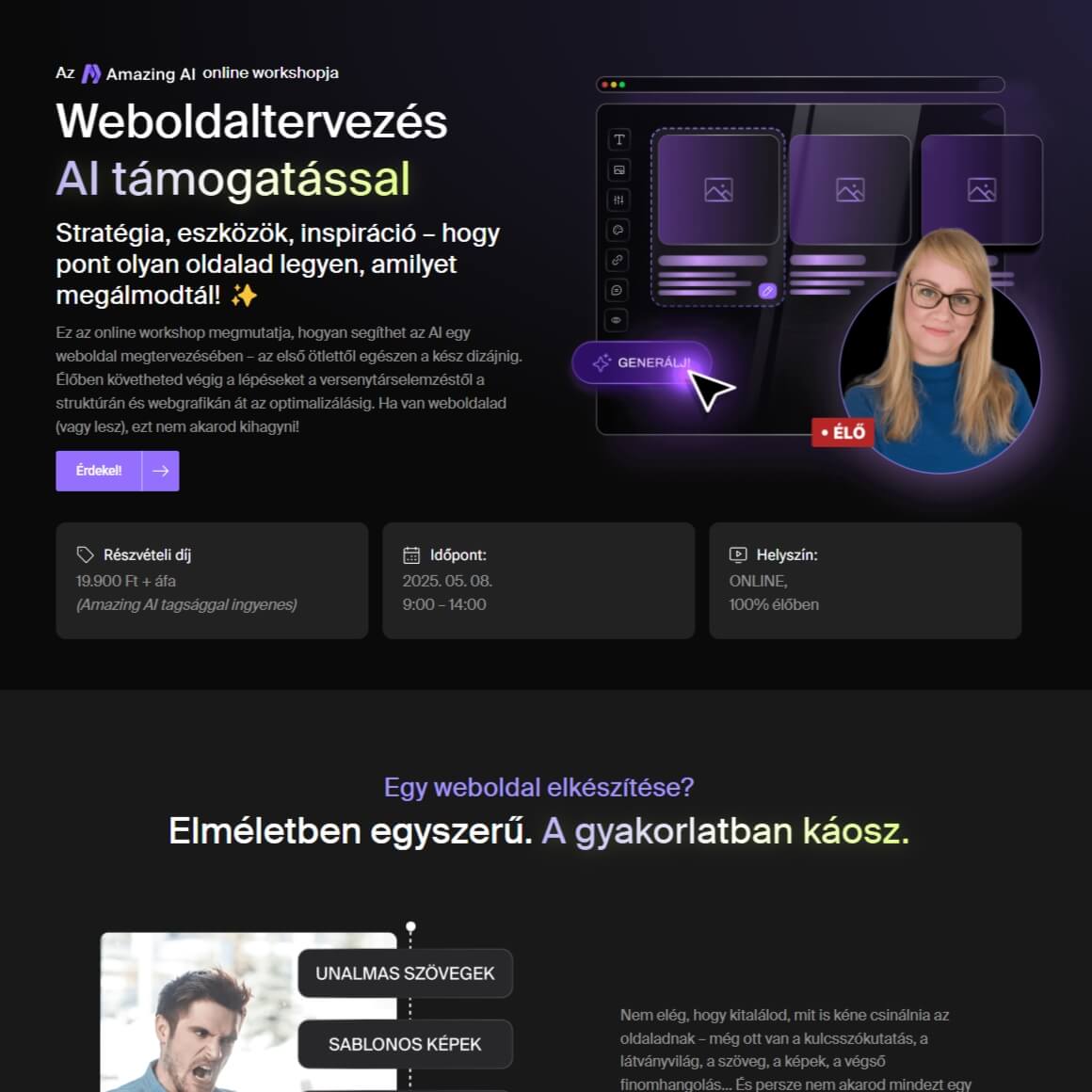 webes 1 AI előadás, workshop cégeknek és rendezvényre